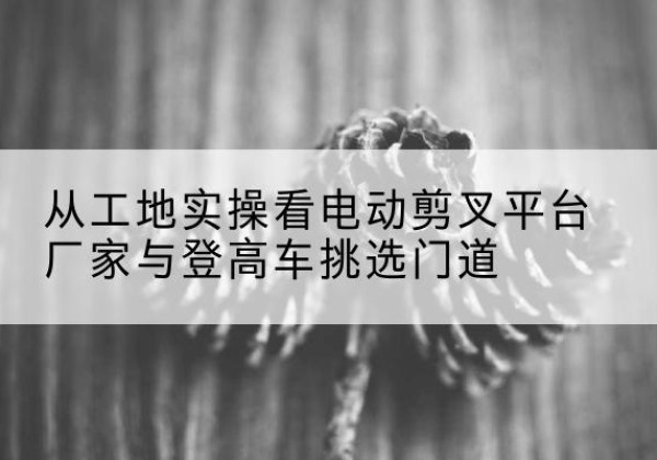 鹿邑电动剪叉升降平台厂家-从工地实操看电动剪叉平台厂家与登高车挑选门道